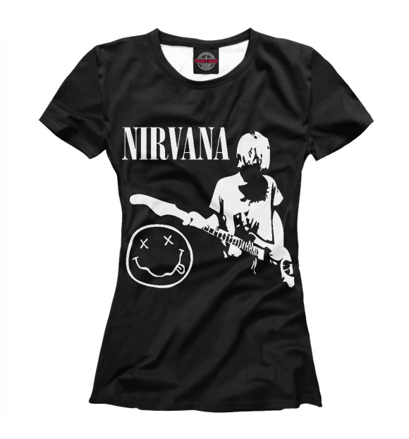 Футболка для девочек с изображением Nirvana цвета Белый