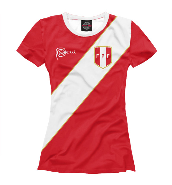 Футболка для девочек с изображением Перу цвета Белый