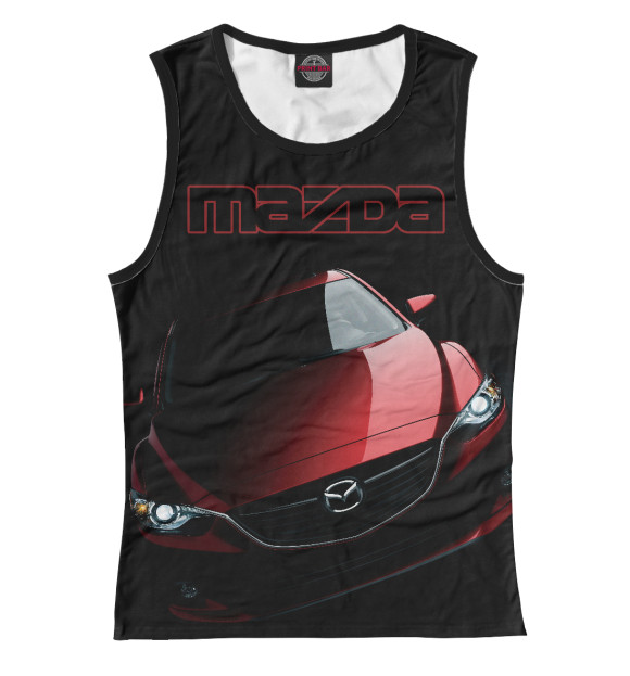 Майка для девочки с изображением MAZDA цвета Белый