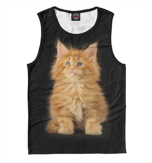 Майка для мальчика с притом Котенок цвета Белый Майка для мальчика с изображением Котенок цвета Белый