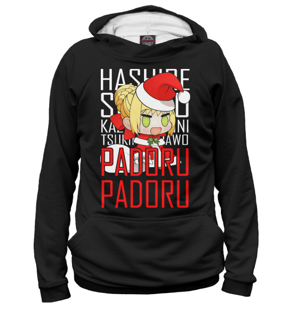 Женское худи с изображением Padoru Padoru цвета Белый