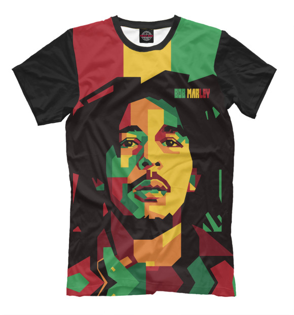 Мужская футболка с изображением Ямайка, Боб Марли цвета Черный