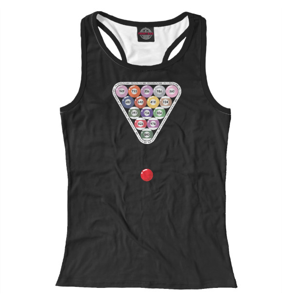 Женская майка-борцовка с изображением Das Billard цвета Белый