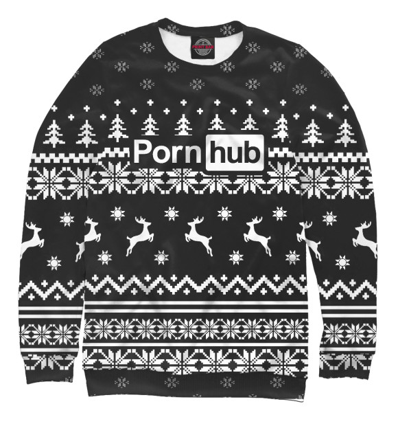 Мужской свитшот с изображением Свитер Pornhub цвета Белый