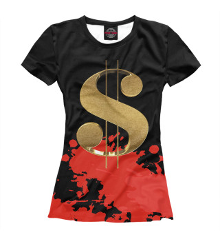 Женская футболка 3D Gold Dollar Sign