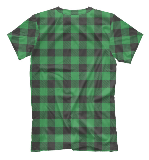Мужская футболка с изображением Зеленая шотландка цвета Белый