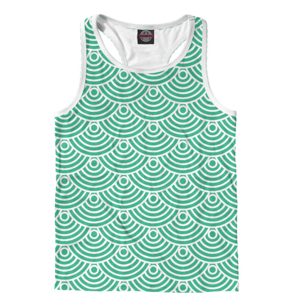 Мужская майка-борцовка с изображением Зеленая радужка цвета Белый