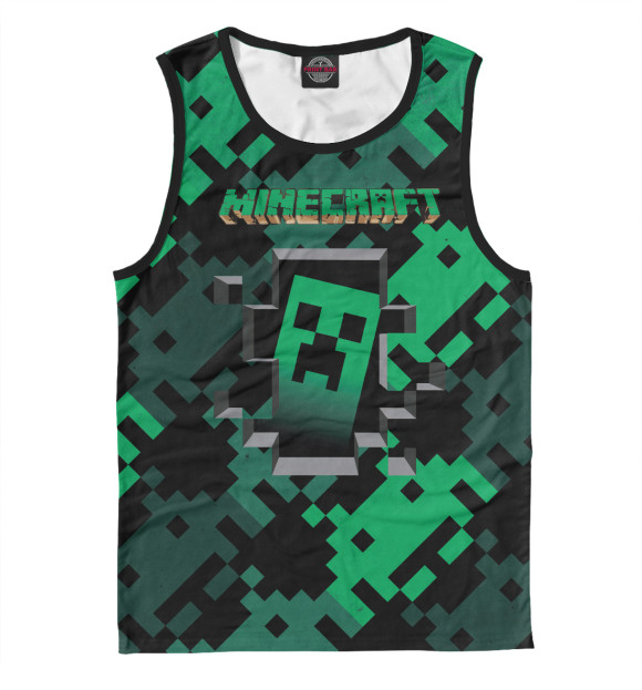 Мужская майка с изображением Minecraft цвета Белый