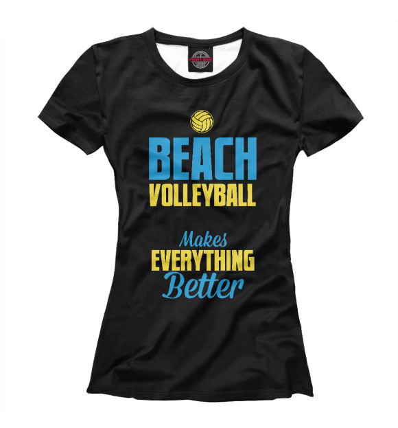 Футболка для девочек с изображением Beach Volleyball цвета Белый