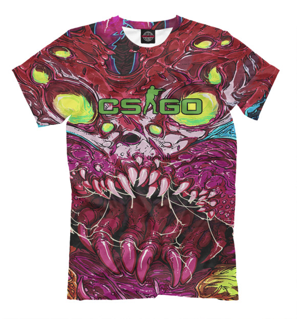 Мужская футболка с изображением CS GO:Hyper Beast цвета Белый