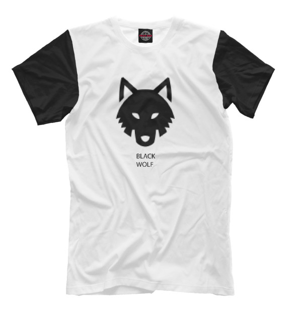Мужская футболка с изображением Black wolf - paw цвета Белый