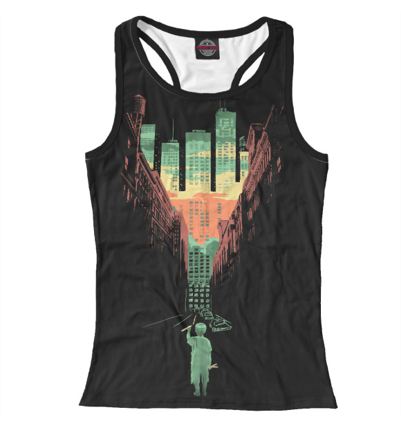 Женская майка-борцовка с изображением Архитектор цвета Белый