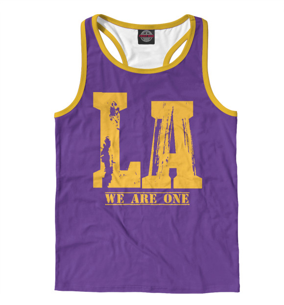 Мужская майка-борцовка с изображением LA - We Are One цвета Белый