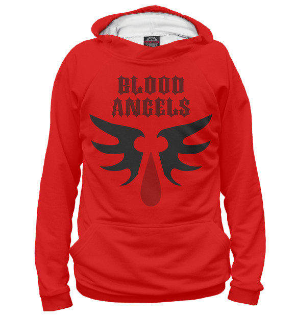 Женское худи с изображением Blood Angels цвета Белый