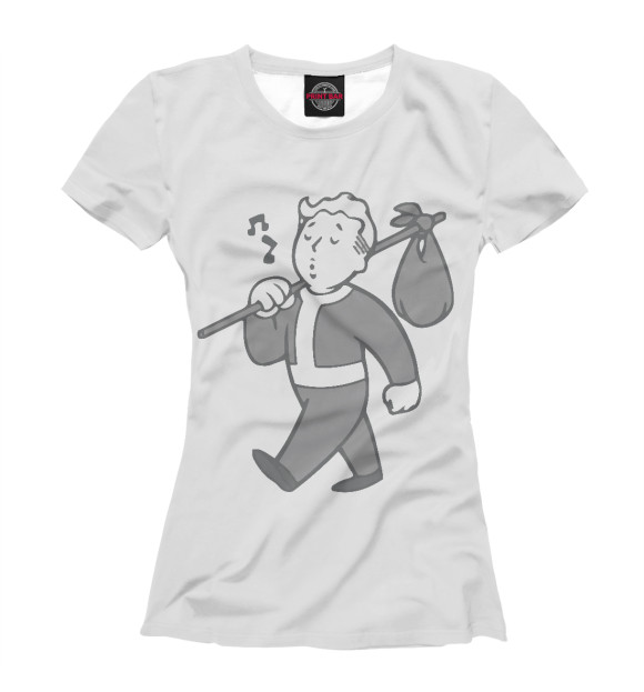 Футболка для девочек с изображением Fallout цвета Белый