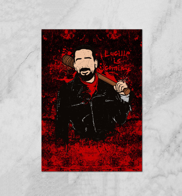Плакат с притом Lucille is Сoming цвета Белый Плакат с изображением Lucille is Сoming цвета Белый