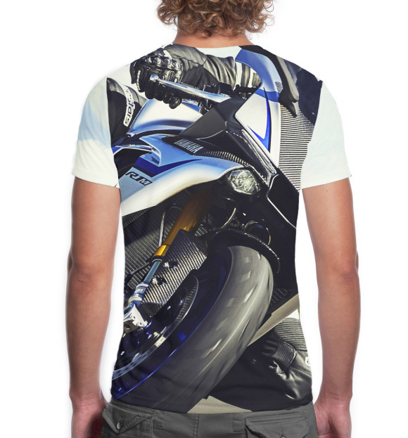 Мужская футболка с изображением Мотоциклист цвета Белый
