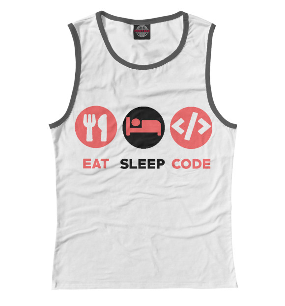 Майка для девочки с изображением Eat sleep code цвета Белый