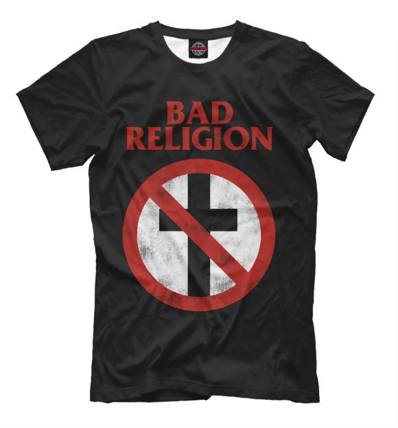 Мужская футболка с изображением Bad Religion цвета Черный