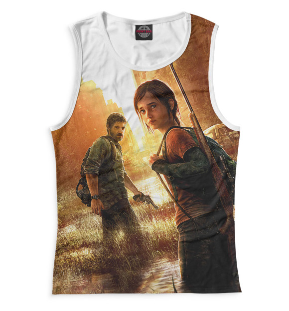 Женская майка с изображением Джоэл и маленькая Элли цвета Белый