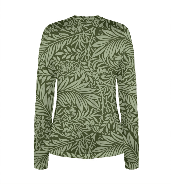 Женский лонгслив с изображением Flowers Green цвета Белый