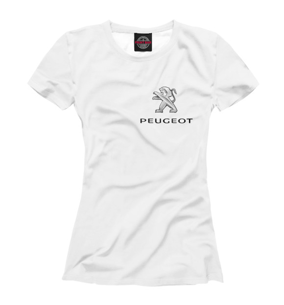 Футболка для девочек с изображением Peugeot цвета Белый