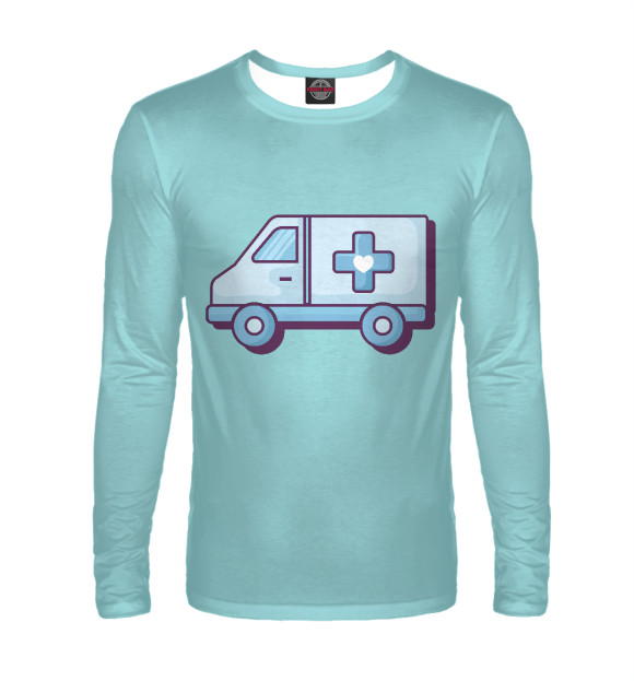 Мужской лонгслив с изображением Парамедик цвета Белый