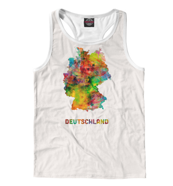 Мужская майка-борцовка с изображением Германия цвета Белый