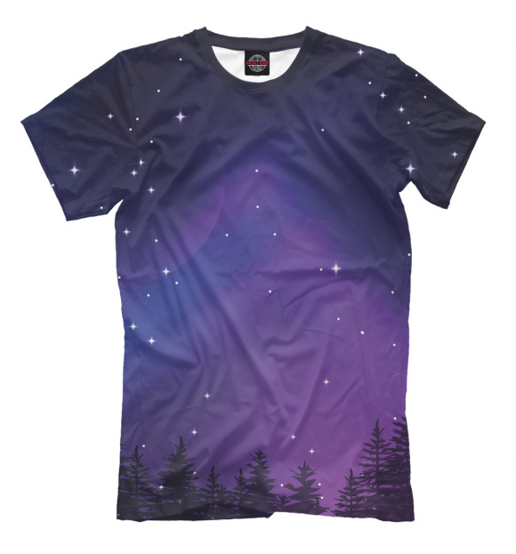 Мужская футболка с изображением Звёздное небо цвета Серый