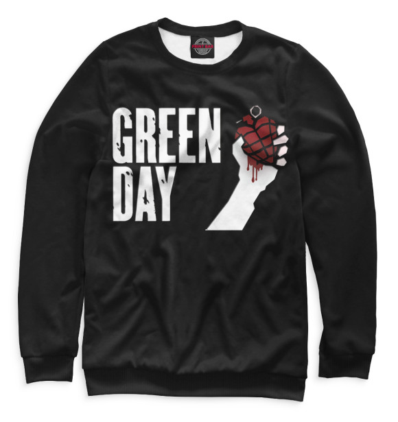 Женский свитшот с изображением Green Day цвета Белый