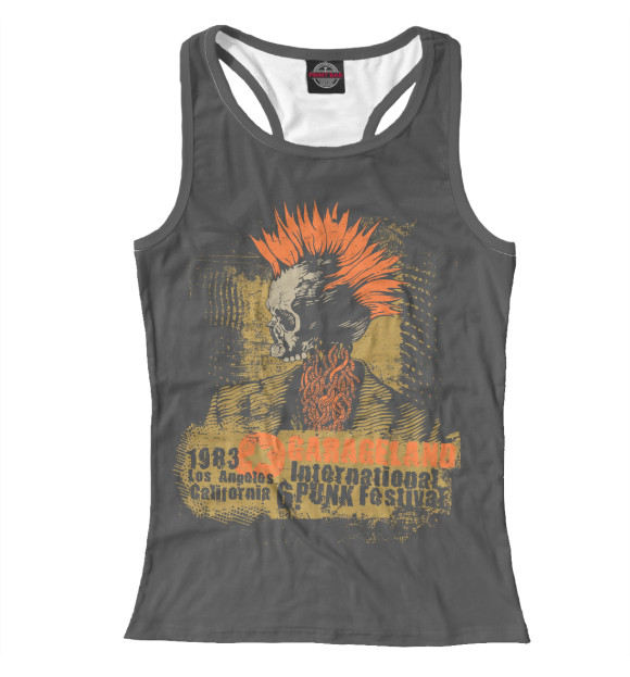 Женская майка-борцовка с изображением Панк Рок цвета Белый