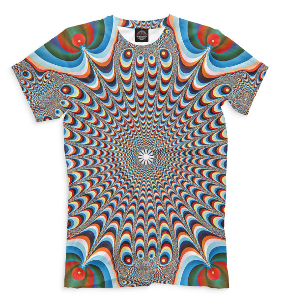 Мужская футболка с изображением Оптическая иллюзия цвета Серый