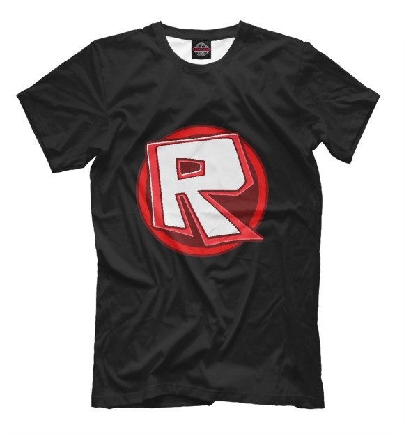 Мужская футболка с изображением Roblox Logo цвета Черный