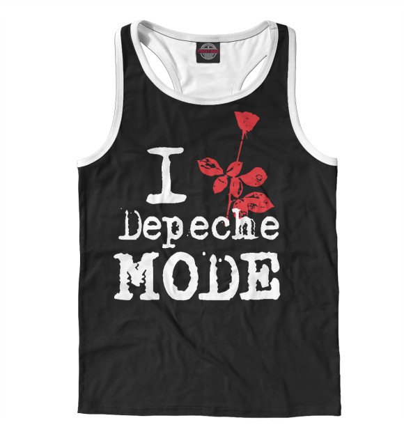 Мужская майка-борцовка с изображением Depeche Mode цвета Белый