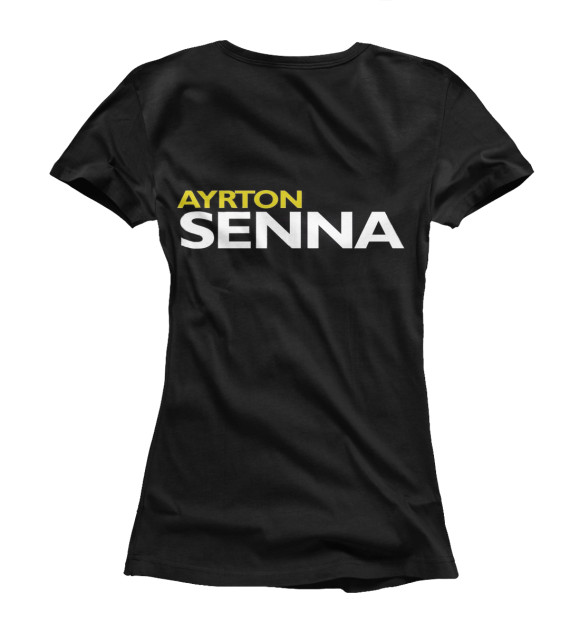 Женская футболка с изображением Ayrton Senna цвета Белый