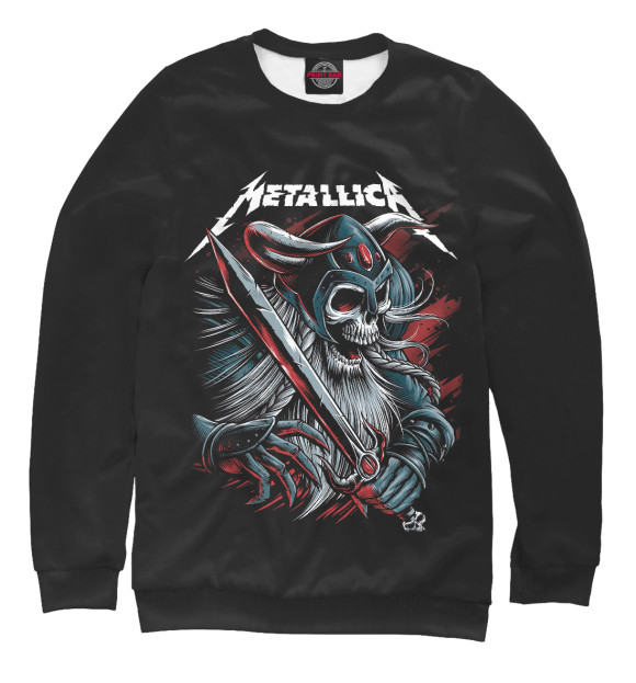 Мужской свитшот с изображением Metallica цвета Белый