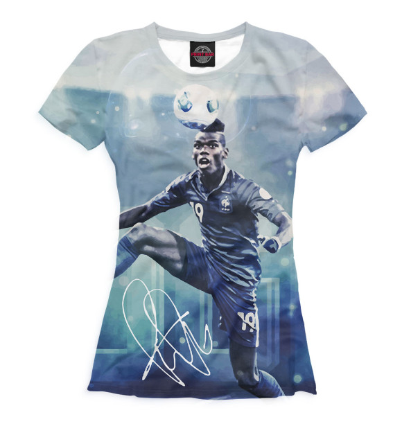 Футболка для девочек с изображением Поль Погба цвета Белый