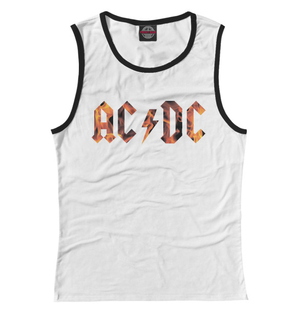 Майка для девочки с изображением AC/DC цвета Белый