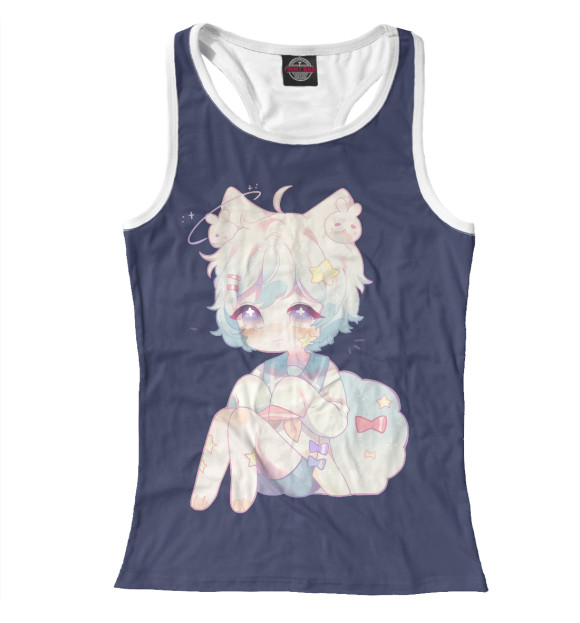 Женская майка-борцовка с изображением Аниме цвета Белый