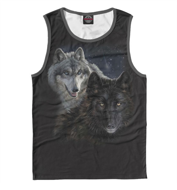 Майка для мальчика с притом Волки цвета Белый Майка для мальчика с изображением Волки цвета Белый