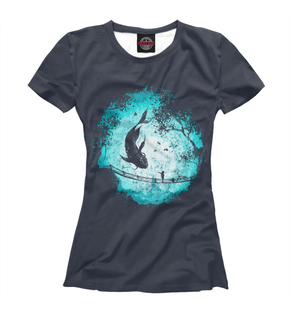 Женская футболка с изображением Под водой цвета Белый