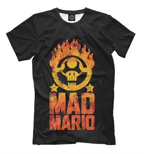 Футболки Print Bar, Черный, Mad Mario