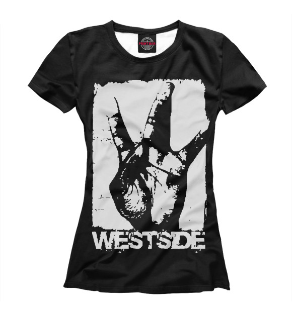 Футболка для девочек с изображением Westside цвета Белый