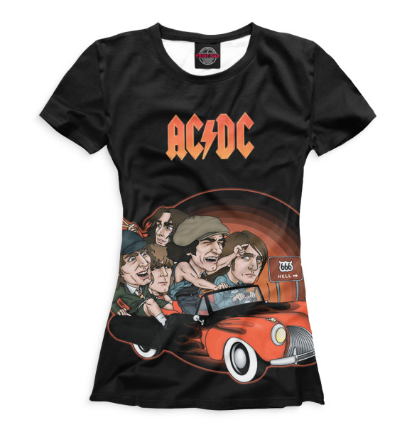 Женская футболка с изображением AC/DC цвета Белый
