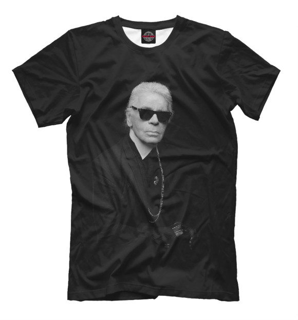 Мужская футболка с изображением Karl Lagerfeld цвета Черный