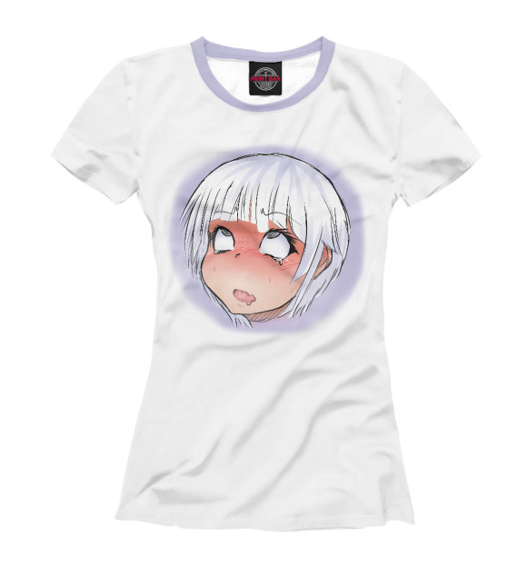 Женская футболка с изображением Ahegao цвета Белый