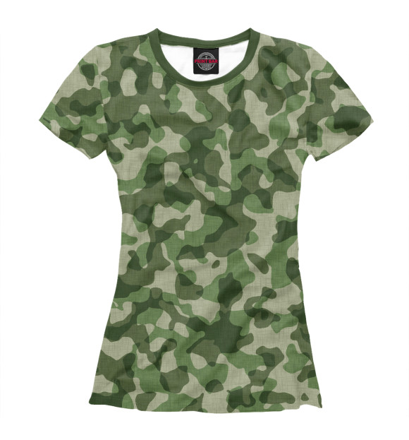 Женская футболка с изображением Зелёный камуфляж цвета Белый