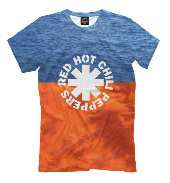 Мужская футболка с изображением Red Hot Chili Pappers цвета Грязно-голубой