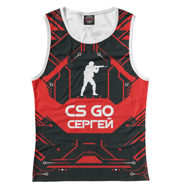 Майка для девочки с изображением Сергей в стиле CS GO цвета Белый