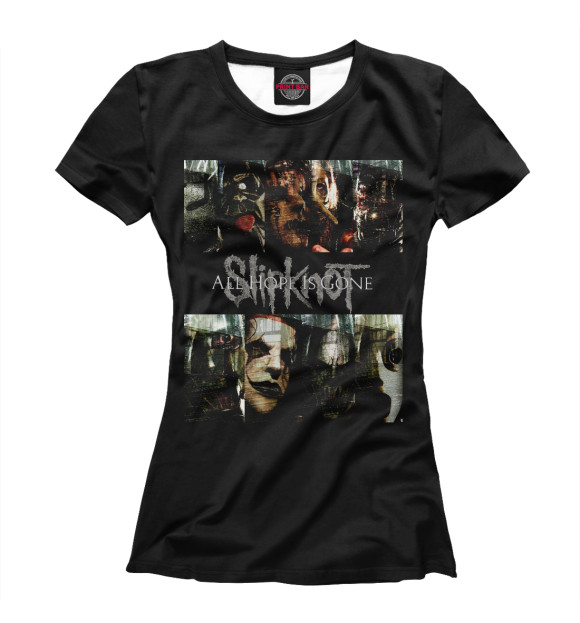 Женская футболка с изображением Slipknot Band цвета Белый